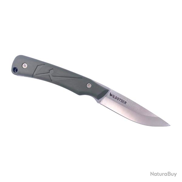 COUTEAU DE POCHE TROLL WILDSTEER PLIANT MANCHE KAKI LAME BROSS�E