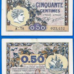 France 50 Centimes 1920 De La Chambre Des Commerces De Paris