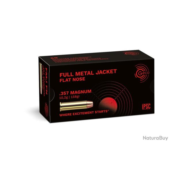 Munitions GECO 357 Magnum FMJ 158gr x50