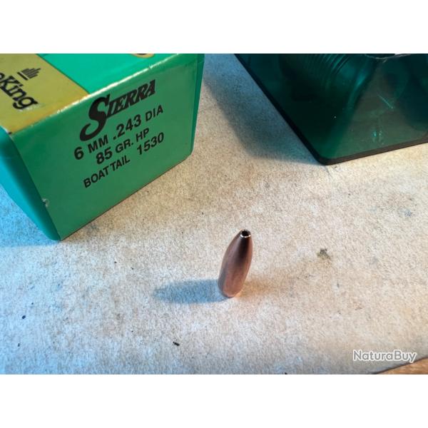 Bo�tes de 100 ogives 243w sierra85gr cuivre