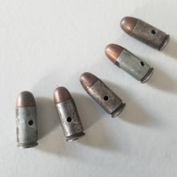 Cartouches calibre 45 de collection WWII neutralis&eacute;es.