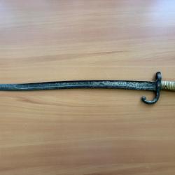 Ba&iuml;onnette chassepot fran&ccedil;aise Manufacture de Ch&acirc;tellerault - 1� sans prix de r&eacute;serve !!