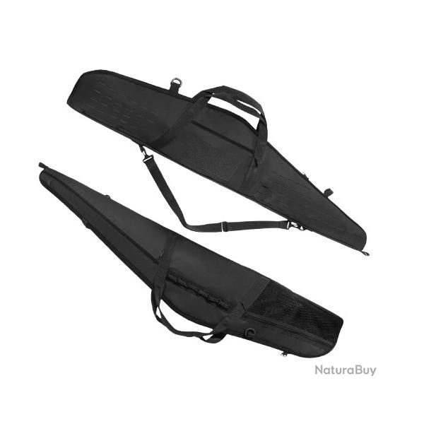Sac Fusil Tactique 130cm �tui Souple Polyester 600D Sac � Dos Chasse Tir Airsoft Multi Poches Noir