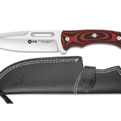 Couteau K25 tactique G10 rouge noir lame fixe - R&eacute;f. 32684