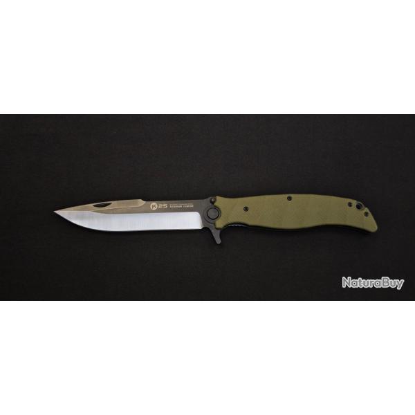 K25 25015 Couteau pliant G10 vert lame 13 cm