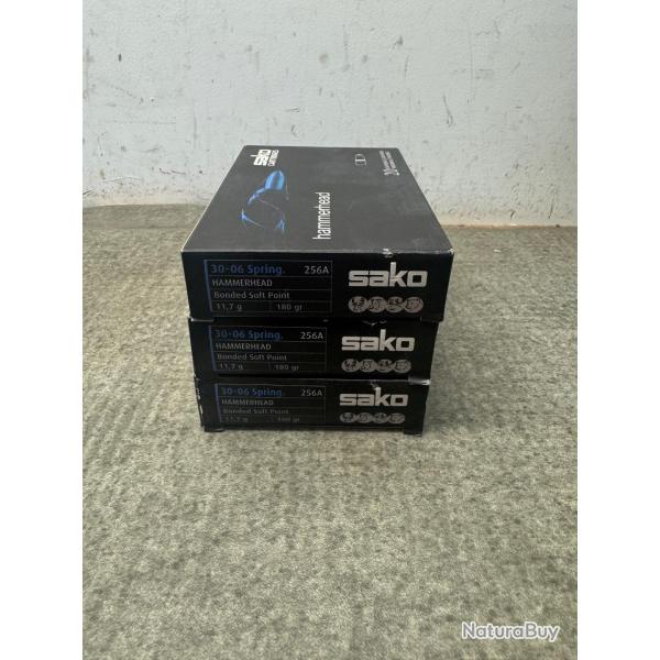 3 BOITES DE SAKO HAMMERHEAD CALIBRE 30-06 180 GR - 1� sans prix de reserve
