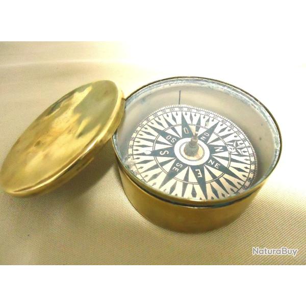Rare ancienne boussole de la marine, 1800 environ