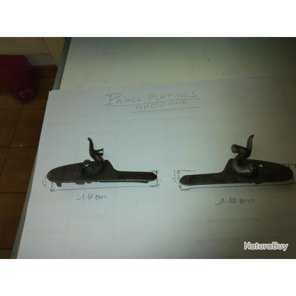 paire platines a chiens pour fusil ancien