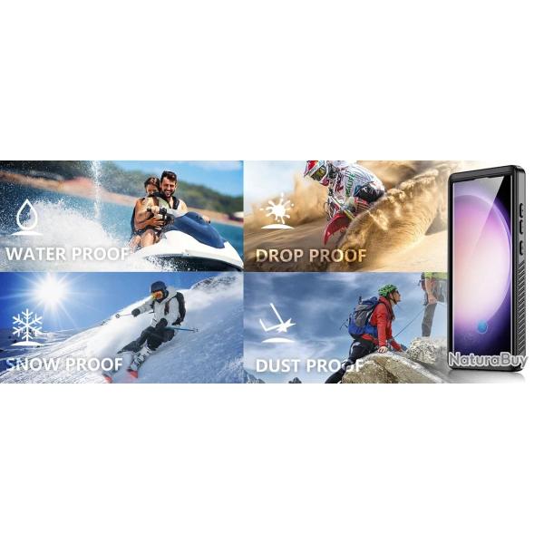 RedPepper Coque Etanche Anti Choc pour Samsung, Couleur: Noir, Smartphone: Galaxy A14