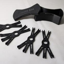 Kit Bo&icirc;te + 5 Porte-amorces &Eacute;toile 6 branches � Poudre noire � Impression 3D