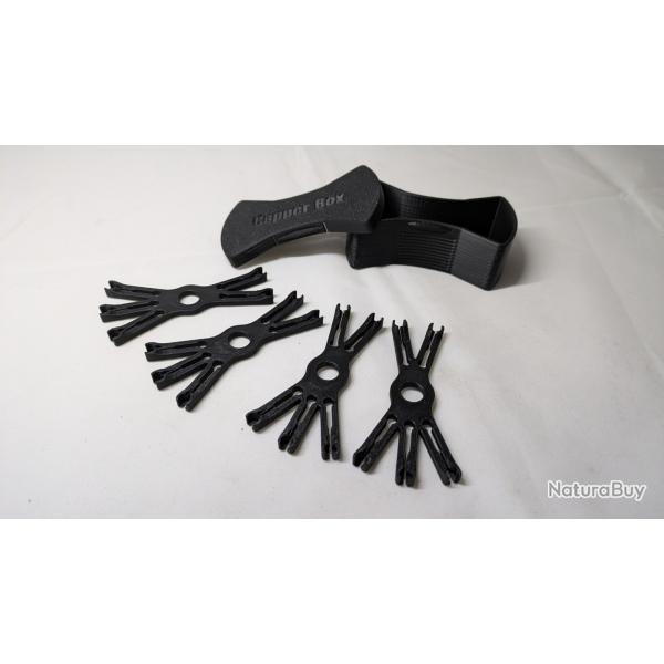 Kit Bo�te + 5 Porte-amorces �toile 6 branches � Poudre noire � Impression 3D