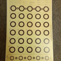 Lot de 100 cibles benchrest en carton extr&ecirc;mement &eacute;pais traitement de surface l&eacute;g&egrave;rement plastifi&eacute;.