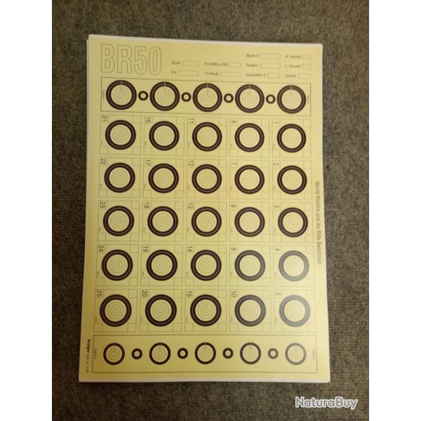 Lot de 100 cibles benchrest en carton extr�mement �pais traitement de surface l�g�rement plastifi�.