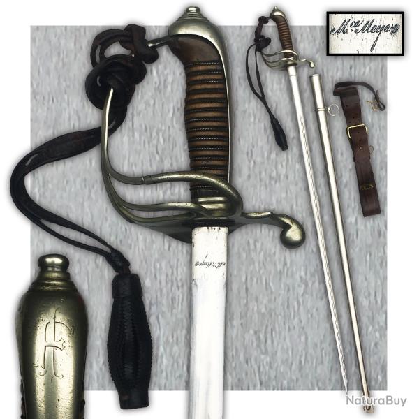 Sublime SABRE D'OFFICIER D'INFATERIE FRANCAISE 1882 '' MEYER '' + Monogramme WW1 Original