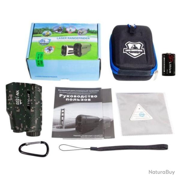 T�l�m�tre Laser 1000M 6x Camouflage *Ench�re* +Pochette Crochet Chasse Golf Outdoor Artbull