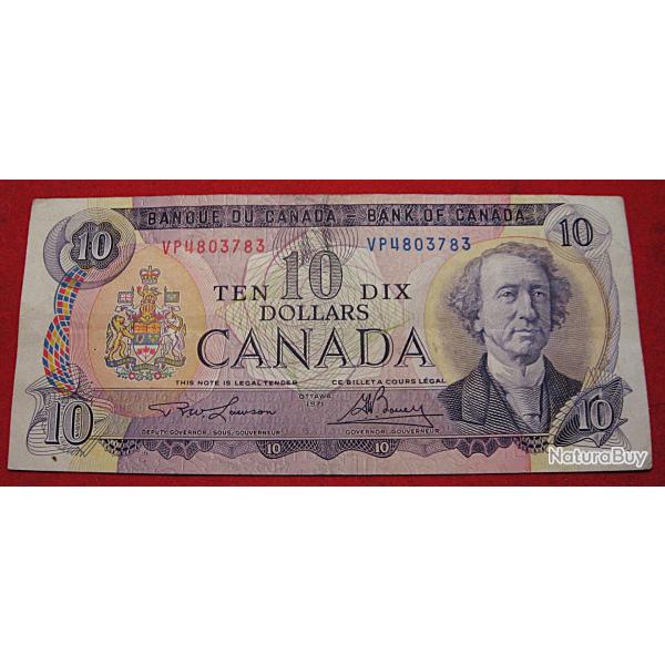 Canada, billet de 10 dollars ottawa 1971 ttb