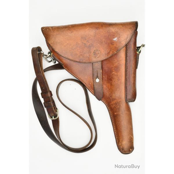 Etui cuir d'origine pour Luger Suisse - A.REUT - OBERAACH 1942