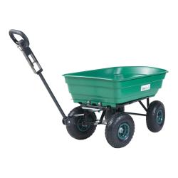 Chariot de jardin benne basculante capacit&eacute; de charge 250 kg vert noir 03_0009216
