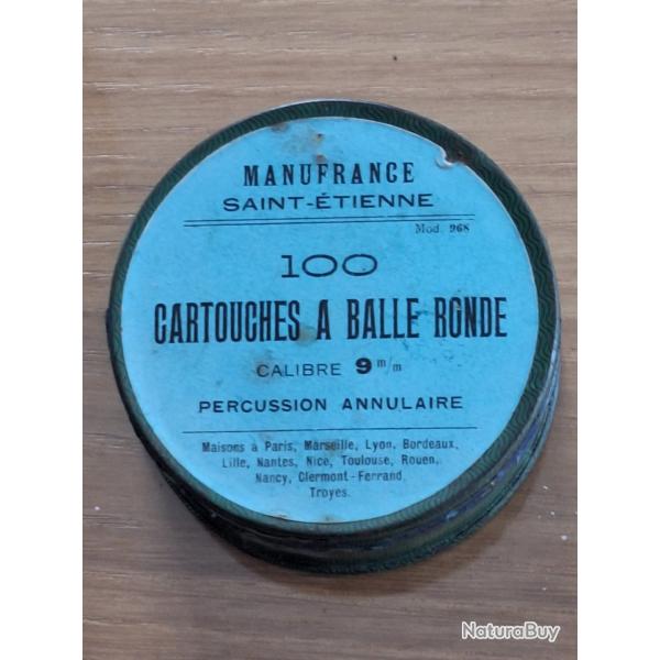 MANUFRANCE rare bo�te neuve de 100 munitions 9mm balle ronde vendu par poudrenoirepro