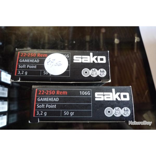 BALLES 22-250 sako par lot de 40 cart