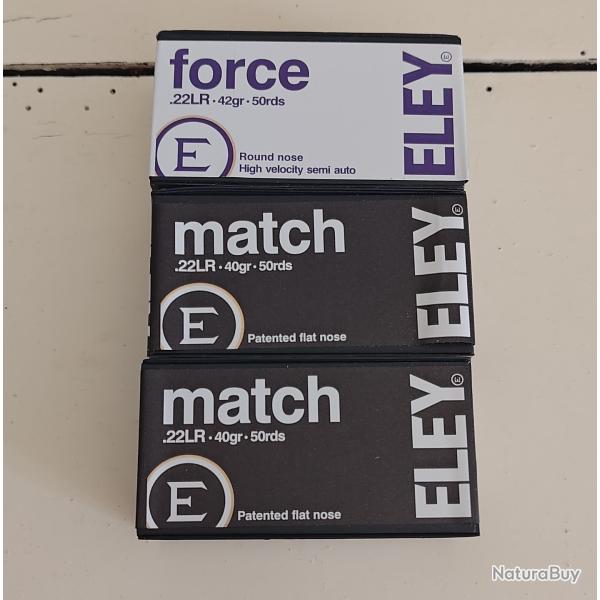 150 MUNITIONS ELEY MATCH et FORCE 1 EURO sans prix de r�serve