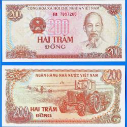Vietnam 200 Dong 1987 Neuf Paysan Tracteur Culture Asie Billet
