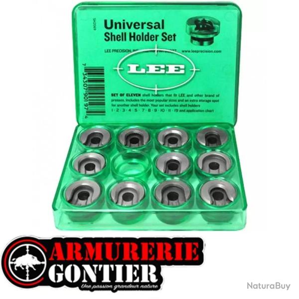 Lee Precision - Kit de 11 Shell Holders (support de douille) R-Type pour presse