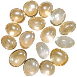 Pierre roul&eacute;e quartz aura jaune - 2.5 &agrave; 3 cm - A l'unit&eacute;