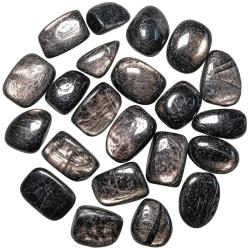 Pierres roul&eacute;es hypersth&egrave;ne - 2.5 &agrave; 3 cm - Lot de 2