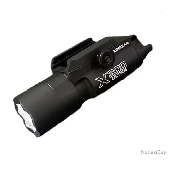 Lampe Tactique Type X300 Ultra Noir - Pour rail Picatinny 20mm