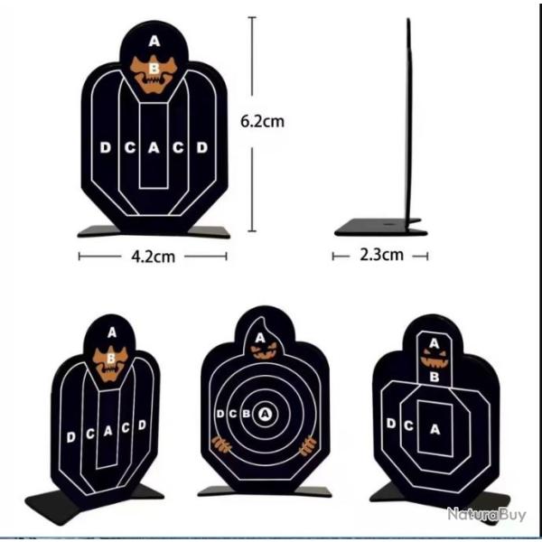 Cibles m�tal en acier inoxydable pour tir aeg gbb tactique airsoft pcp chasse (3 pi�ces)