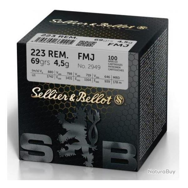 SELLIER &amp; BELLOT 223 REM 69gr FMJ x100