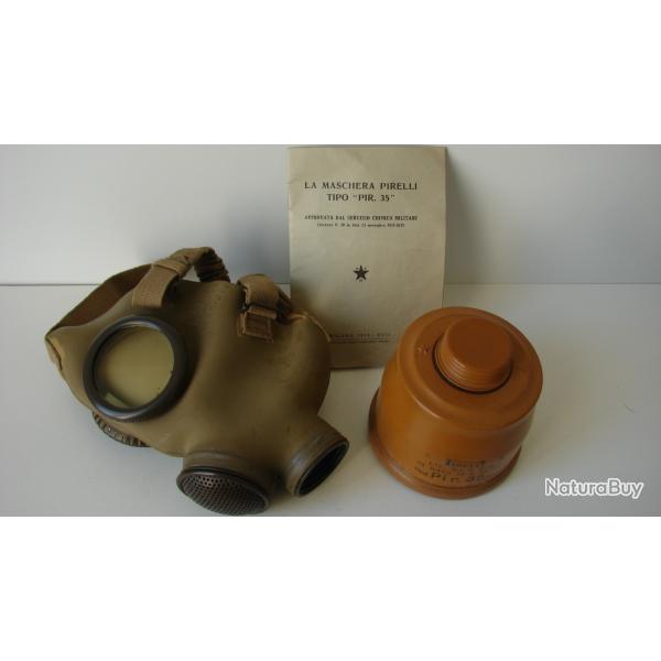 MASQUE A GAZ ITALIEN 2EME GUERRE COMPLET AVEC SA NOTICE D UTILISATION