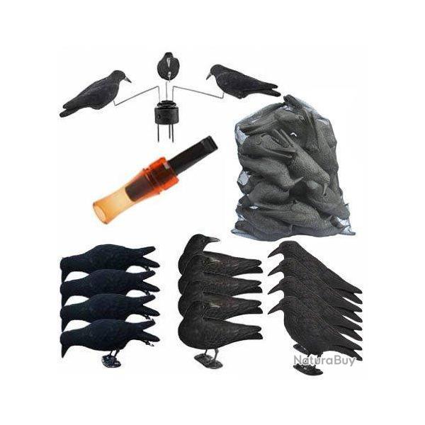 Flash ! Pack PLATINIUM 12 appelants et man�ge � corbeaux avec appeau et sac