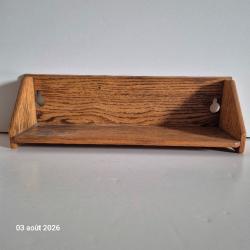 Petite &eacute;tag&egrave;re murale en bois, ch&ecirc;ne massif, solide et &eacute;colo, 1950-60