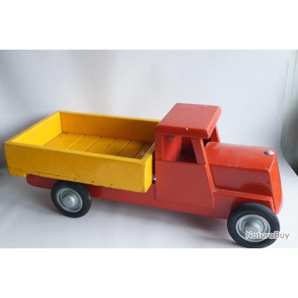 Jouet vintage Grand Camion Benne basculante bois