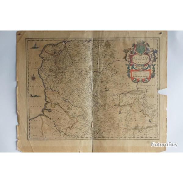 Carte Artesia Comitatus Artois XVIIe si�cle