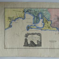 Plan de la ville et baie de Cadiz Espagne C. de Gumoens