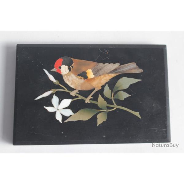 Presse-papier marqueterie pierre mosa�que Oiseau Pierta dura Italie