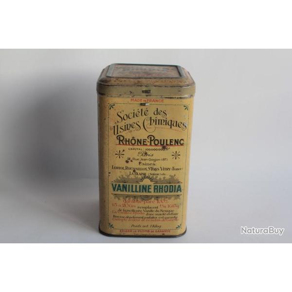 Bo�te t�le Vanilline Rhodia Soci�t� des usines chimiques Rh�ne-Poulenc