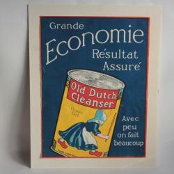 Affiche publicitaire tissu Old Dutch Cleanser