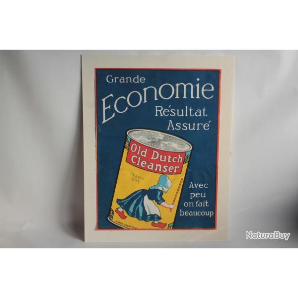 Affiche publicitaire tissu Old Dutch Cleanser