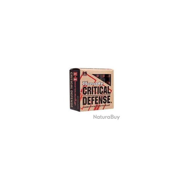 Cartouches HORNADY calibre 357 MAG critical d�fense 125gr FTX x25