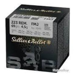 Cartouches Sellier & Bellot calibre 223 REM 69gr 4.5g FMJ x100