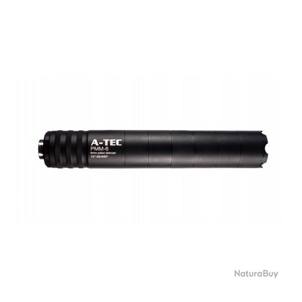 Silencieux mod�rateur de son A-TEC PMM-6 semi auto Hard CALIBRE .9MM 1/2X28