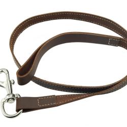 Laisse Cuir Naturel 1.20m x 8mm Marron Januel