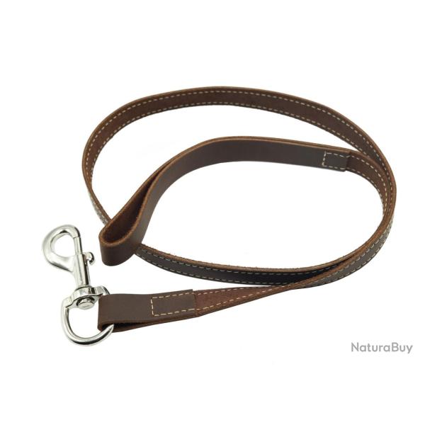 Laisse Cuir Naturel 1.20m x 8mm Marron Januel