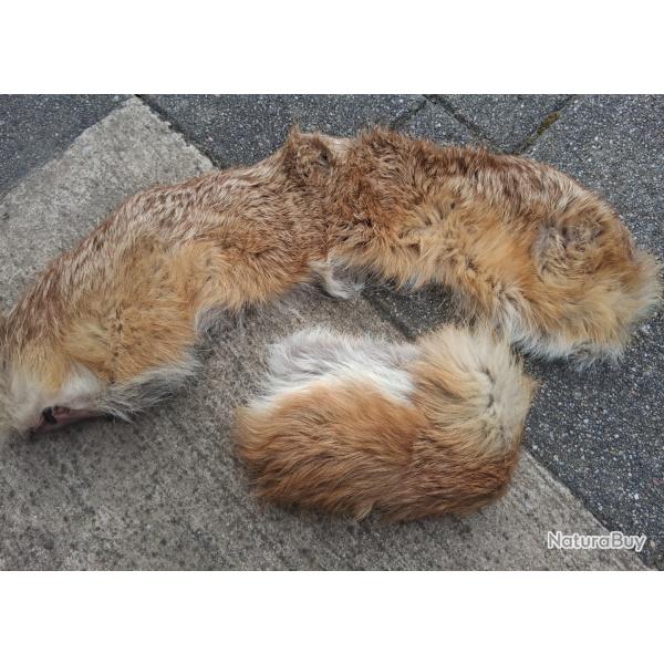 COL ET UNE SEULE MANCHE EN FOURRURE DE RENARD VINTAGE URSS CCCP 1970