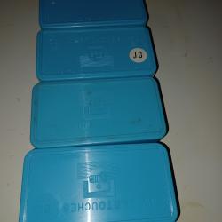 lot de 4 Bo&icirc;tes bleu de stockage munitions  pour du 9mm lot n&deg;2
