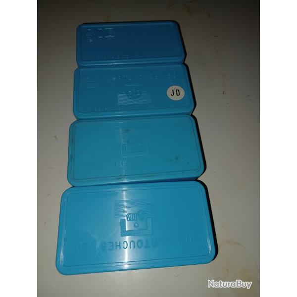 lot de 4 Bo�tes bleu de stockage munitions  pour du 9mm lot n�2